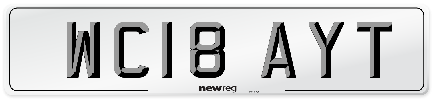 WC18 AYT Number Plate from New Reg